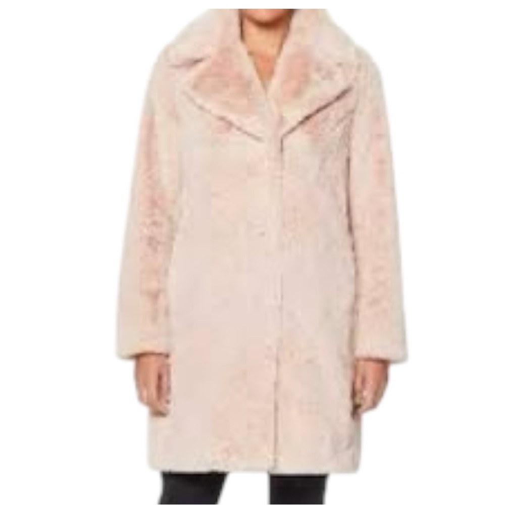 Ugg KOOLABURRA Blush Pink Barbiecore Faux Fur Coat Size Small EUC